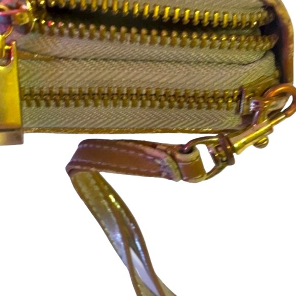 Rustic Brown & Gray Zip Flap Wallet Wristlet - Picture 5 of 6